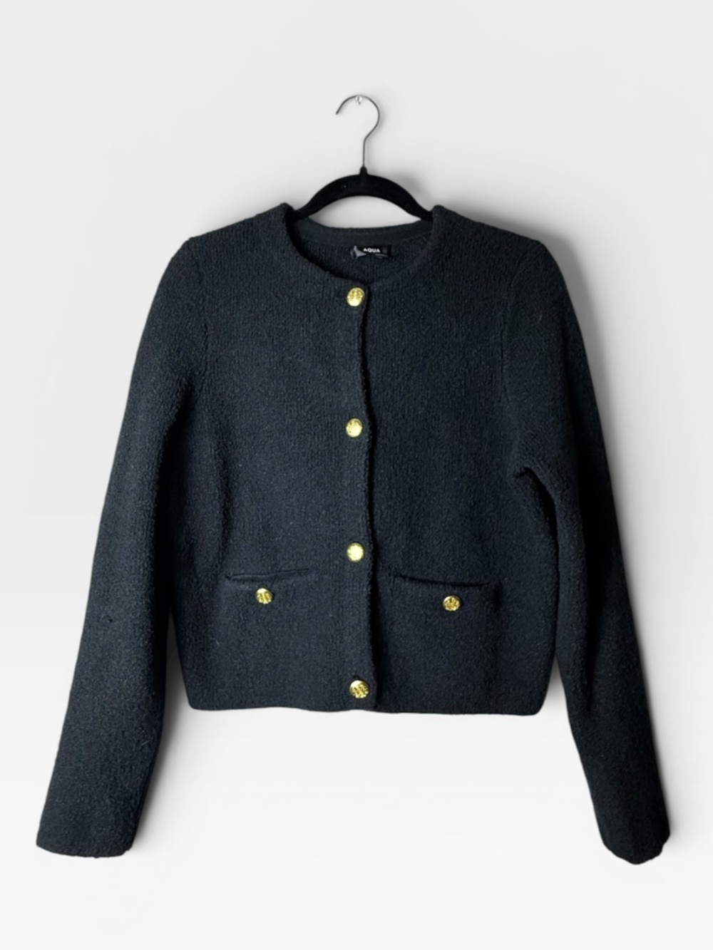 Aqua Jacket Size Medium Cardigan Cozy Fall Winter (A)